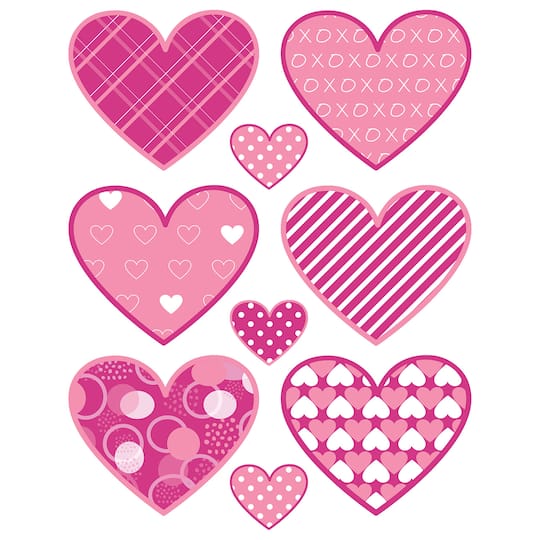 Beistle Valentine's Day Hearts Peel 'N Place Sheets, 3ct.